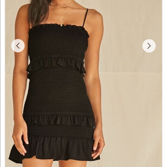 flounce smocked mini dress